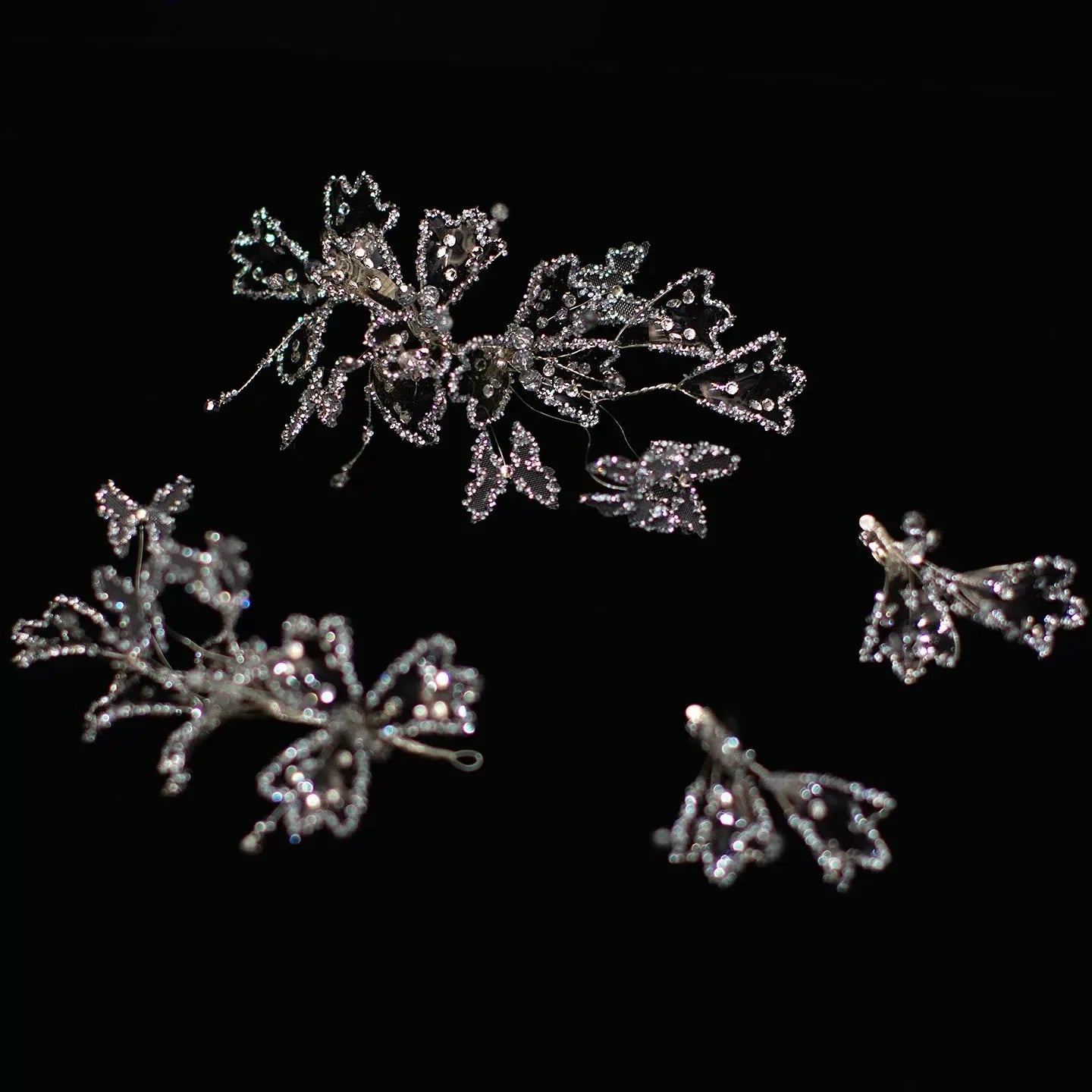 Wedding Hair Accessories Crystal Hair Pin Clip Butterfly Head Piece For Brides Women Girl Party Prom Hairpin Bridal Jewelry
