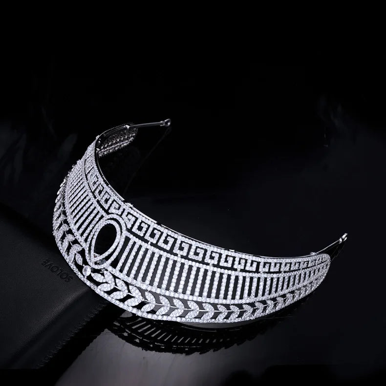 Wedding Hair Accessories CZ Zirconia Tiaras and Crowns Zircon Princess Queen Headpieces For Bride Leaf Heabband Bridal Jewelry