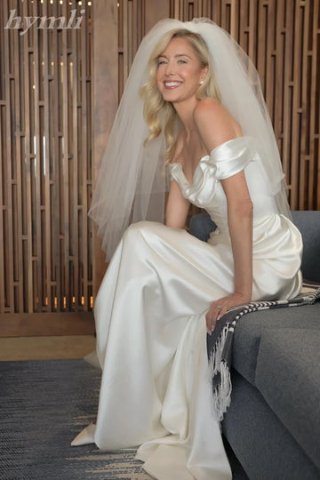 Extra Puffy Bridal Veil 2 Layer Fingertip Length Wedding Veil with Blusher Vintage Hollywood Custom Veil 100cm