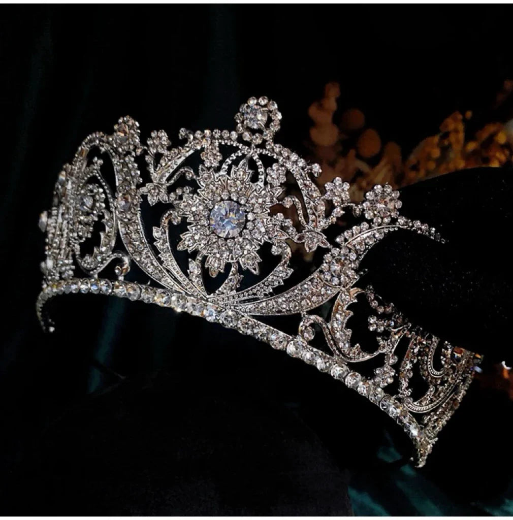 Zircon Crystal Crowns and Tiaras Princess Queen Headband For Brides Women Gift Headpiece Bridal Jewelry Wedding Hair Accessories