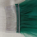 300cm Long 1 Layer Chapel / Cathedral Length Bridal Veil Green Sequin Lace Veil Wedding Accessories Metal Comb