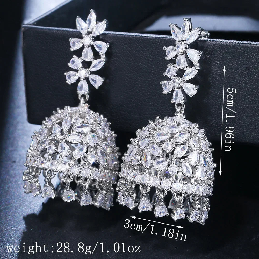 Luxury AAA Zircon Bridal Earrings CZ Cubic Zirconia Wedding Earring For Brides Women Accessories Dinner Party Gifts Jewelry