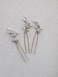 Flower Hair Clip Pin Vintage Gold Silver Color Head Piece For Brides Bridesmaids Opal Hairpin Wedding Accessories Bridal Jewelry a gold color
