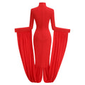 Red Women Long Sleeve Sexy Bodycon Long Dress Celebrate Evening Party Prom Fashion Cocktail Outfit High Quality