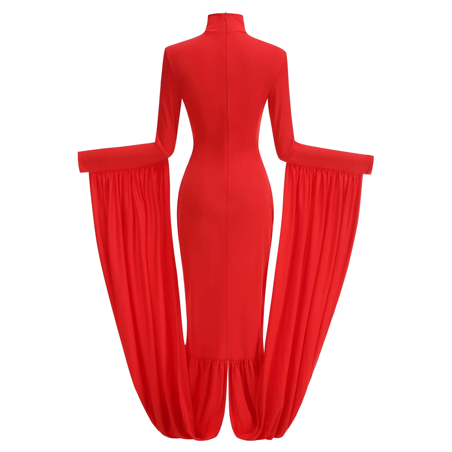 Red Women Long Sleeve Sexy Bodycon Long Dress Celebrate Evening Party Prom Fashion Cocktail Outfit High Quality