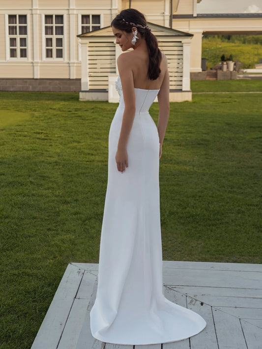Sexy Sleeveless Backless Wedding Dress Sparkly Sequins Appliques Bride Robe Elegant Long Bridal Gown Robe De Mariée