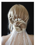 Gold Color Hair Clip Pins Porcelain Rose Flower Hairpins For Brides Bridesmaids Headpieces Bridal Jewelry Wedding Accessories