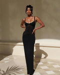 Women Sleeveless Sexy O-Neck Bodycon Bandage Long Maxi Dress Celebrity Red Carpet Elegant Evening Party Dress