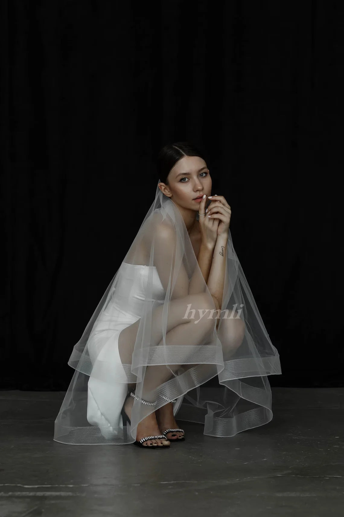 2 Layer Blusher Veil with Horsehair Trim