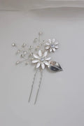 Crystal Rhinestones Hair Clip Pin Silver Color Hairpin Brides Women Girl Flower Head Piece Wedding Accessories Bridal Jewelry b