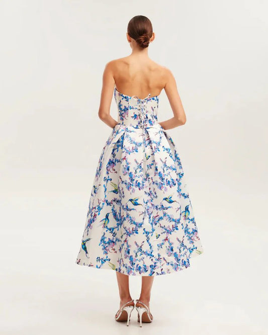 2024 New Summer Style Women Sexy Off the Shoulder Back Lace-up A-Line Long Maxi Dress Celebrate Birthday Party Girls' Dress