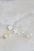 Gold Color Hair Clip Pins Porcelain Rose Flower Hairpins For Brides Bridesmaids Headpieces Bridal Jewelry Wedding Accessories
