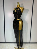 Sexy Shiny Diamond Two Piece Set Women Evening Celebrate Festival Luxury Birthday Party Nightclub Singer Stage costume