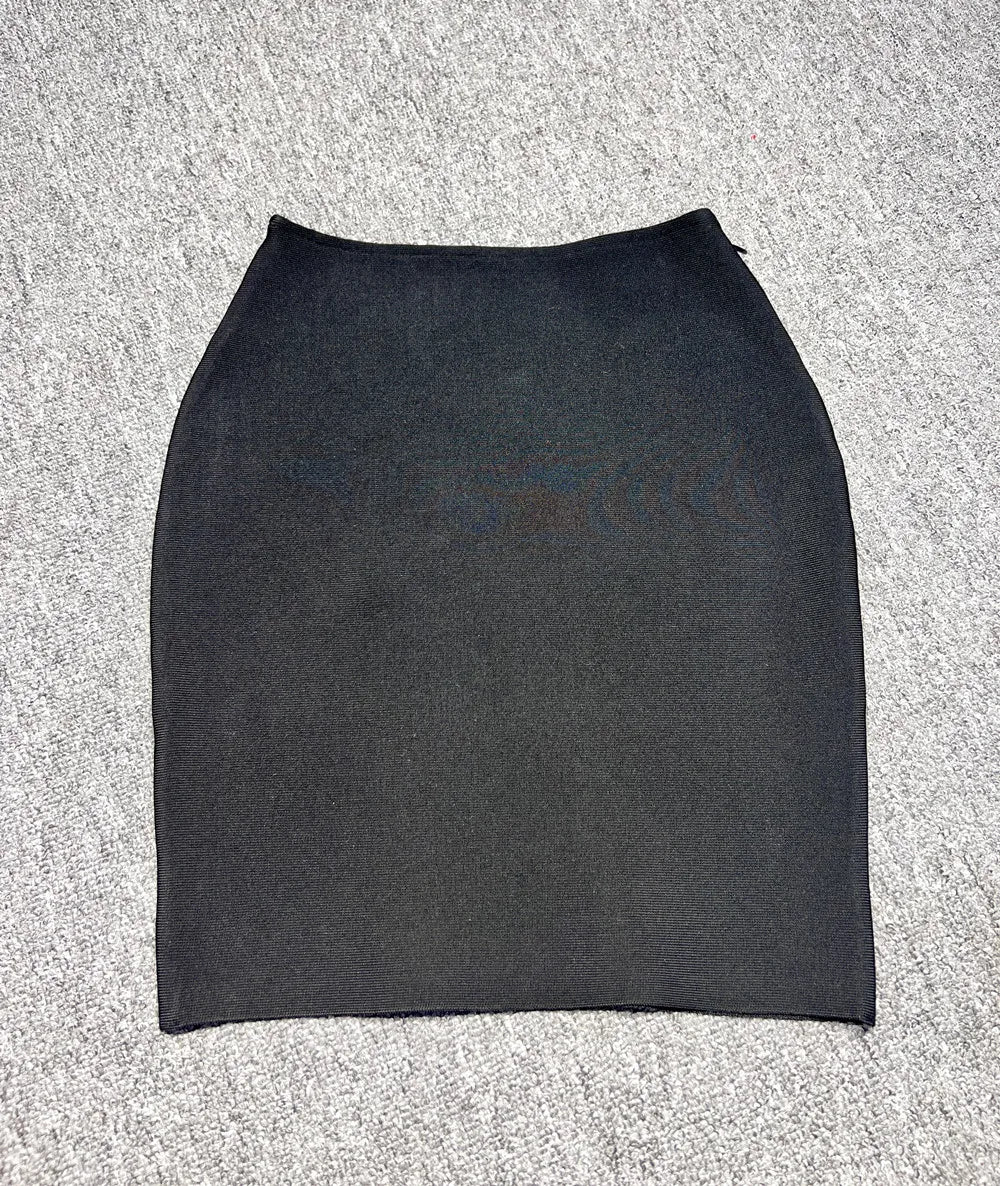 2024 New Women's Bandage Skirt Fashion Versatile Solid Color Tight Mini Skirt Black Red Orange Khaki White Pink Bandage Skirt black