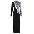 New Arrival Women Long Sleeve Shinning Sequins Florals Bodycon Long Dress Keyhole Celebrate Evening Party Prom Outfit black