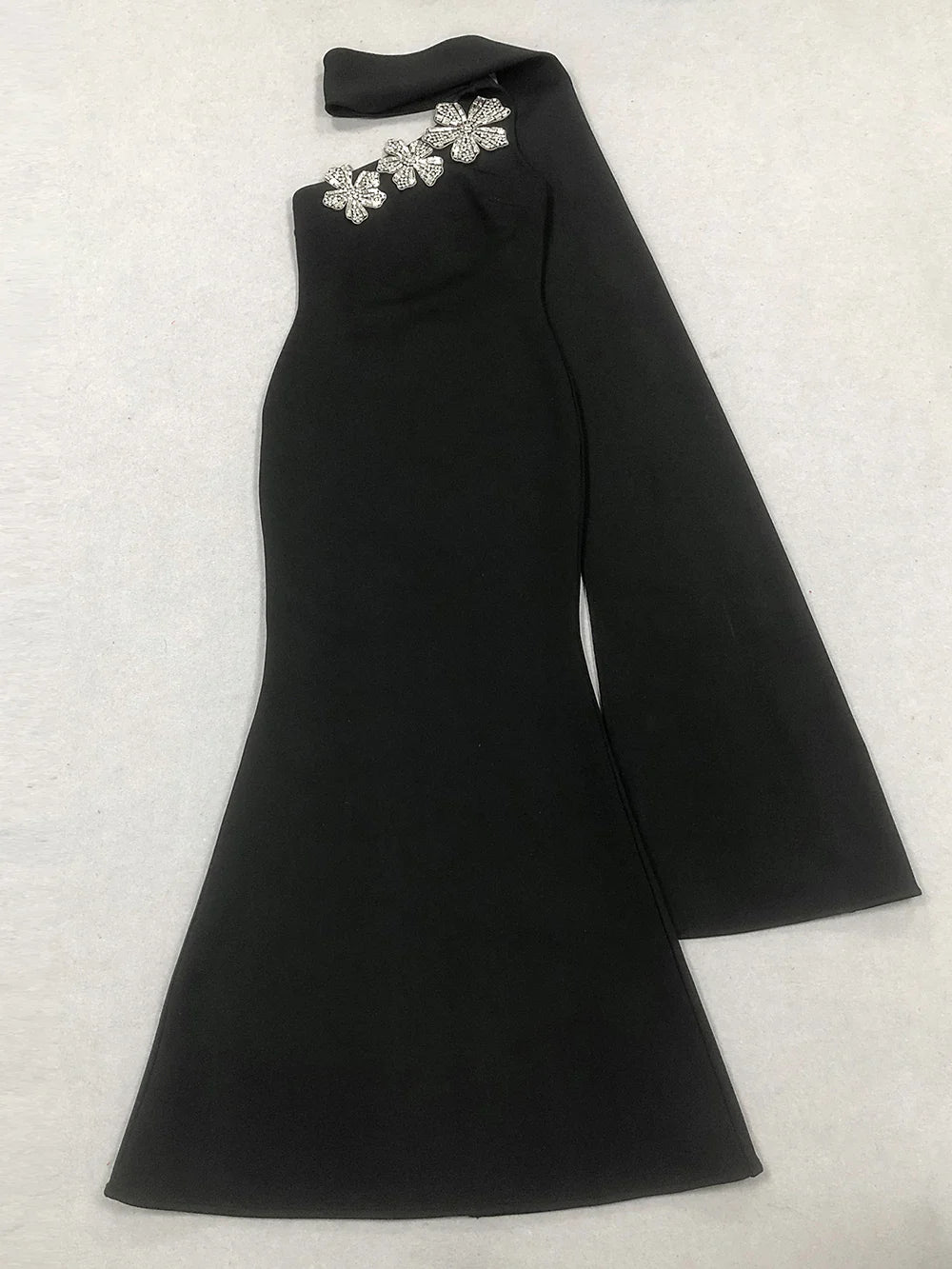 Elegant Solid Diamond Flower Bandage Women Halter Dress Off Shoulder Sleeveless Backless Slim Female Maxi Dresses Lady Robe