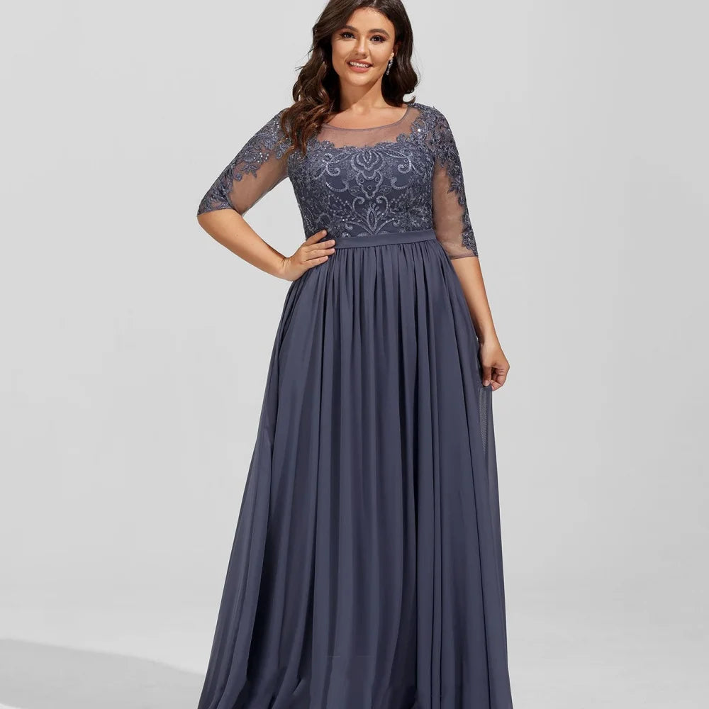 Customized Chiffon A Line Mother of Dresses Elegant Lace Applique Formal Bride Evening Gown vestido invitada boda