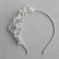 Porcelain Flower Headband Hairband Vintage Headpieces For Brides Tiaras Crowns Headdress Wedding Accessories Bridal Hair Jewelry silver a