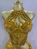 Sexy Luxury Shiny Diamond Sequins Cocktail Dress 2Pcs Set Women Evening Celebrate Birthday Party Nightclub Stage costume