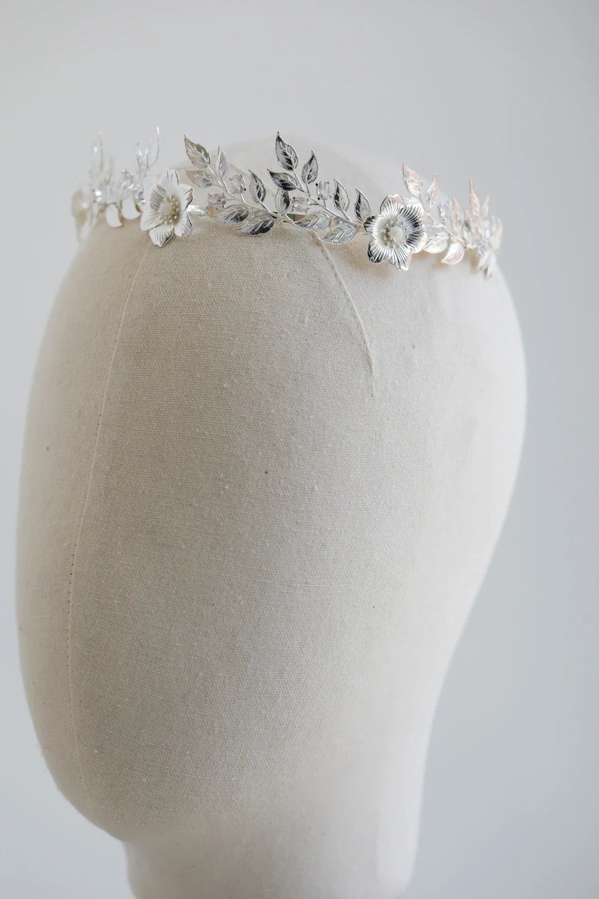 Bridal Hair Jewelry Flower Leaf Headband Hairband Silver Color Headpiece For Brides Women Headdress Headwear Wedding Accessories
