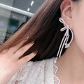 Star Long AAA Zircon Bridal Earrings CZ Cubic Zirconia Wedding Earring For Brides Accessories Women Birthday Gift Jewelry