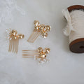 Bridal Jewelry Flower Head Pieces Pearl Hair Comb Pin For Bride Bridesmaids Women Vintage Gold Color Hairpin Wedding Accessories