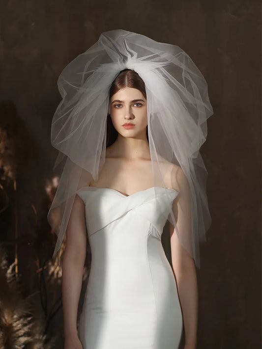White Bridal Veil Short Lace Wedding Veils For Brides Evening Dinner Party Dress Women Girl Gifts Hair Accessories Jewelry a