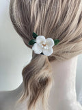 Wedding Accessories Porcelain Flower Hair Pin Clip Leaf Hairpins For Brides Bridesmaids Gold Color Head Pieces Bridal Jewelry c