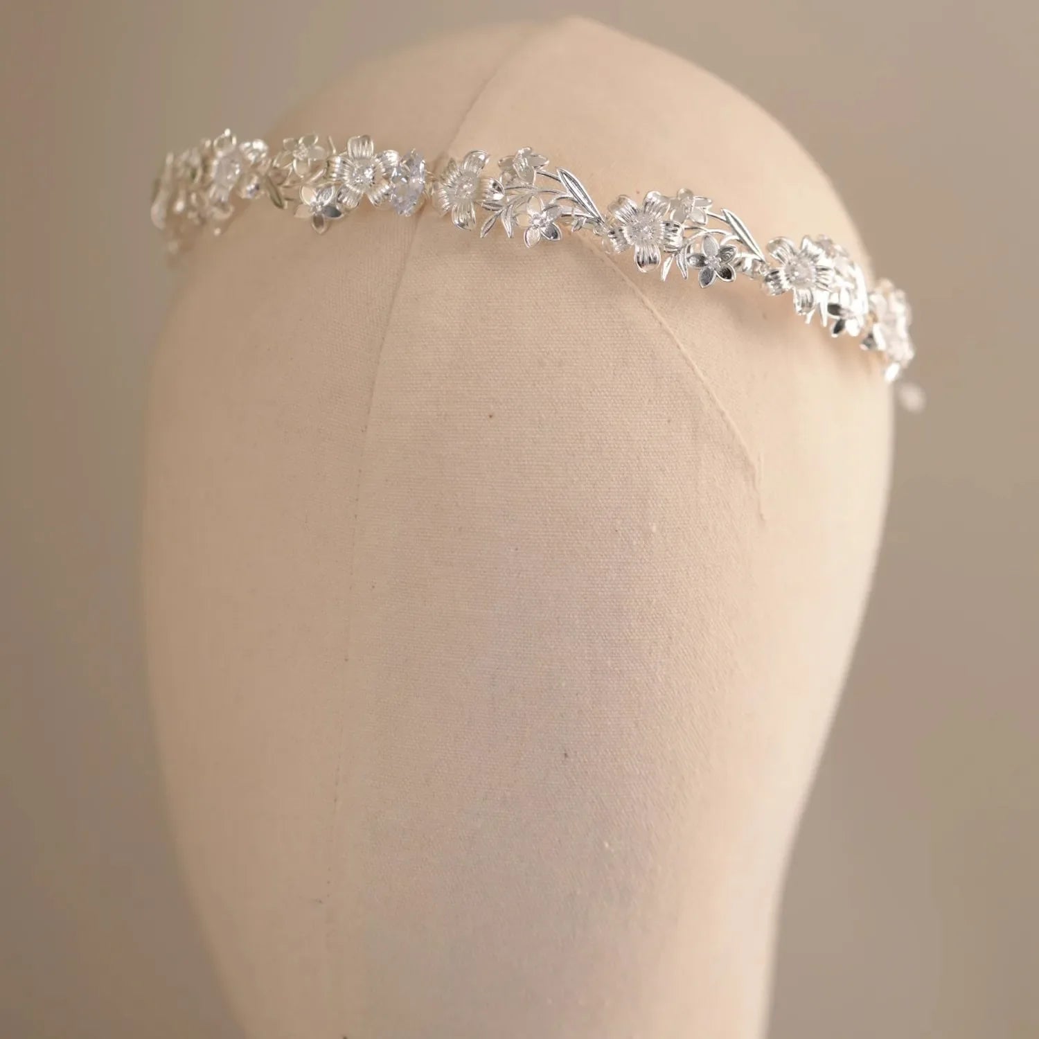 Flower Headband Hairband Silver Color Headpiece Bride Women Zircon Headwear Headdress Bridal Hair Jewelry Wedding Accessories