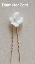 Bridal Jewelry Porcelain Flower Hair Pin Clip Pearl Head Piece For Brides Bridesmaids Hairpins Women Wedding Accessories gold color 2
