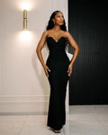 Women Sexy Strapless Big White Bow Bodycon Long Bandage Dress Nightclub Party Celebrate Cocktail Outfit Vestido