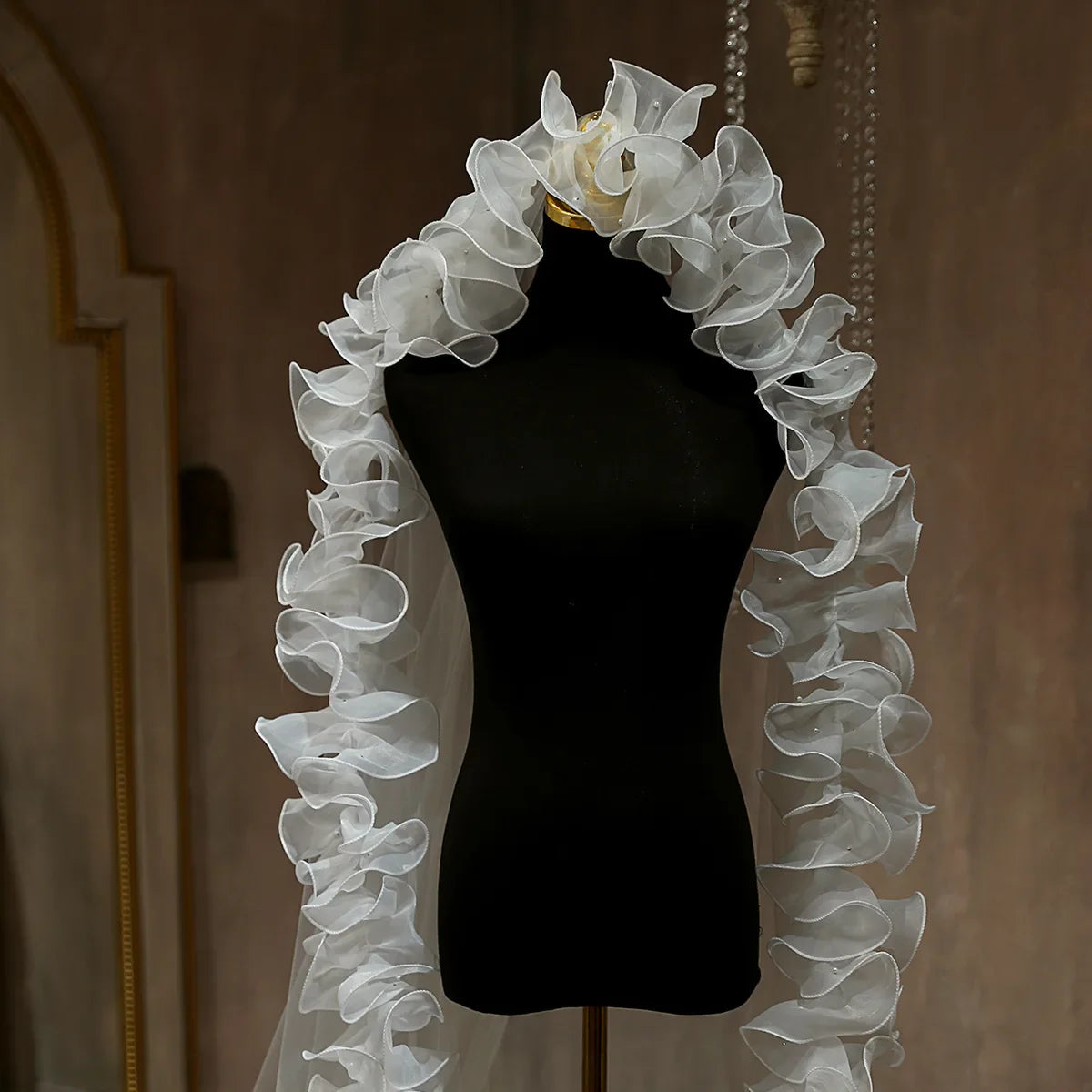Luxury Long Bridal Veil Lace Wedding Veils For Brides Evening Dinner Party Dress Women Girl Gifts Hair Accessories Jewelry