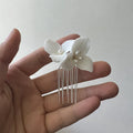 Wedding Accessories Porcelain Flower Hair Comb Pin Silver Gold Color Hairpins For Brides Women Gifts Head Pieces Bridal Jewelry silver color b