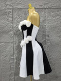 Top Quality Women Sexy Strapless Florals A-line Mini Bandage Dress Cute Girls' Birthday Party Fashion Cocktail Outfit