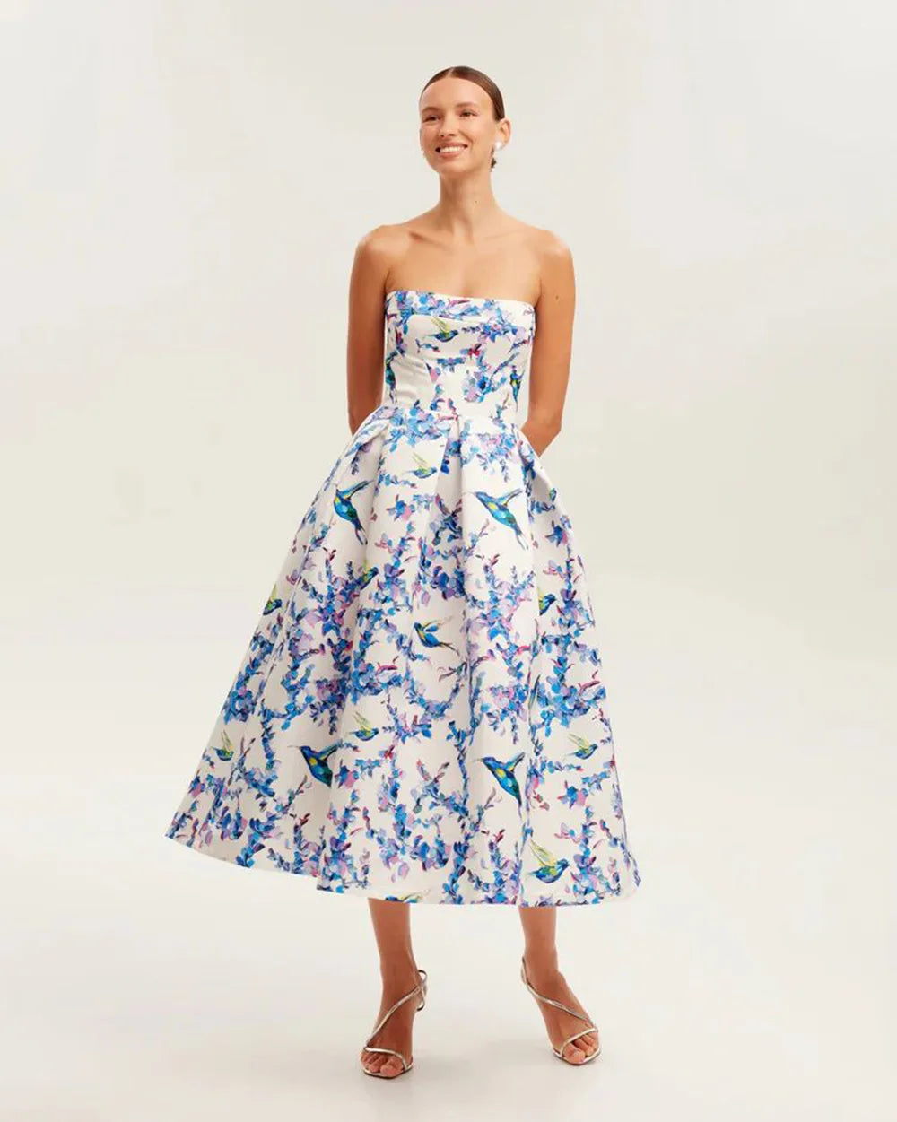 2024 New Summer Style Women Sexy Off the Shoulder Back Lace-up A-Line Long Maxi Dress Celebrate Birthday Party Girls' Dress SKY BLUE