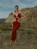 Arrival Sexy Hollow Out Halter Long Bandage Dress Fashion‘s Sexy Woman Package Hips Bodycon Dress Summer Vocation Vestido