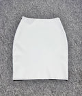 2024 New Women's Bandage Skirt Fashion Versatile Solid Color Tight Mini Skirt Black Red Orange Khaki White Pink Bandage Skirt WHITE