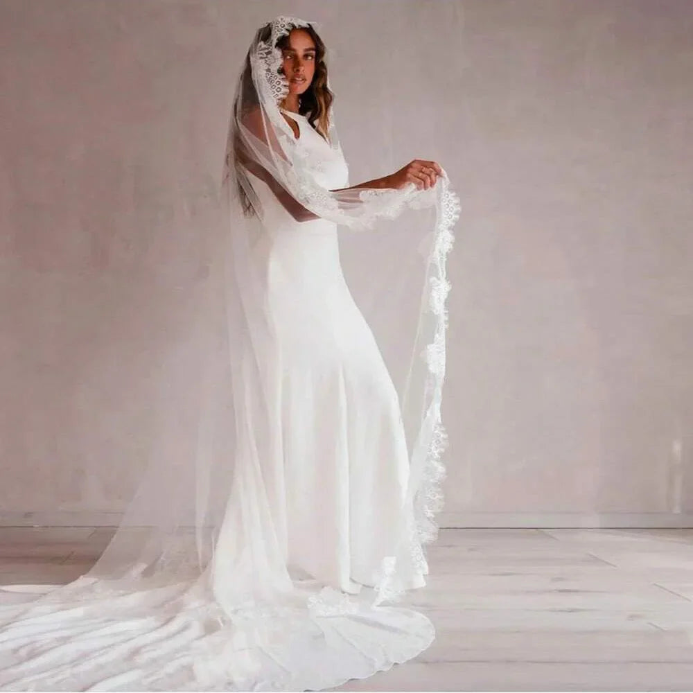 250cm Ivory White Bridal Veil Long Wedding Veils For Brides Evening Dinner Party Dress Women Girl Gifts Hair Accessories Jewelry