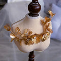 Wedding Hair Accessories Leaf Pearl Headband Gold Color Baroque Vintage Hairband For Bride Women Headpieces Crown Bridal Jewelry b