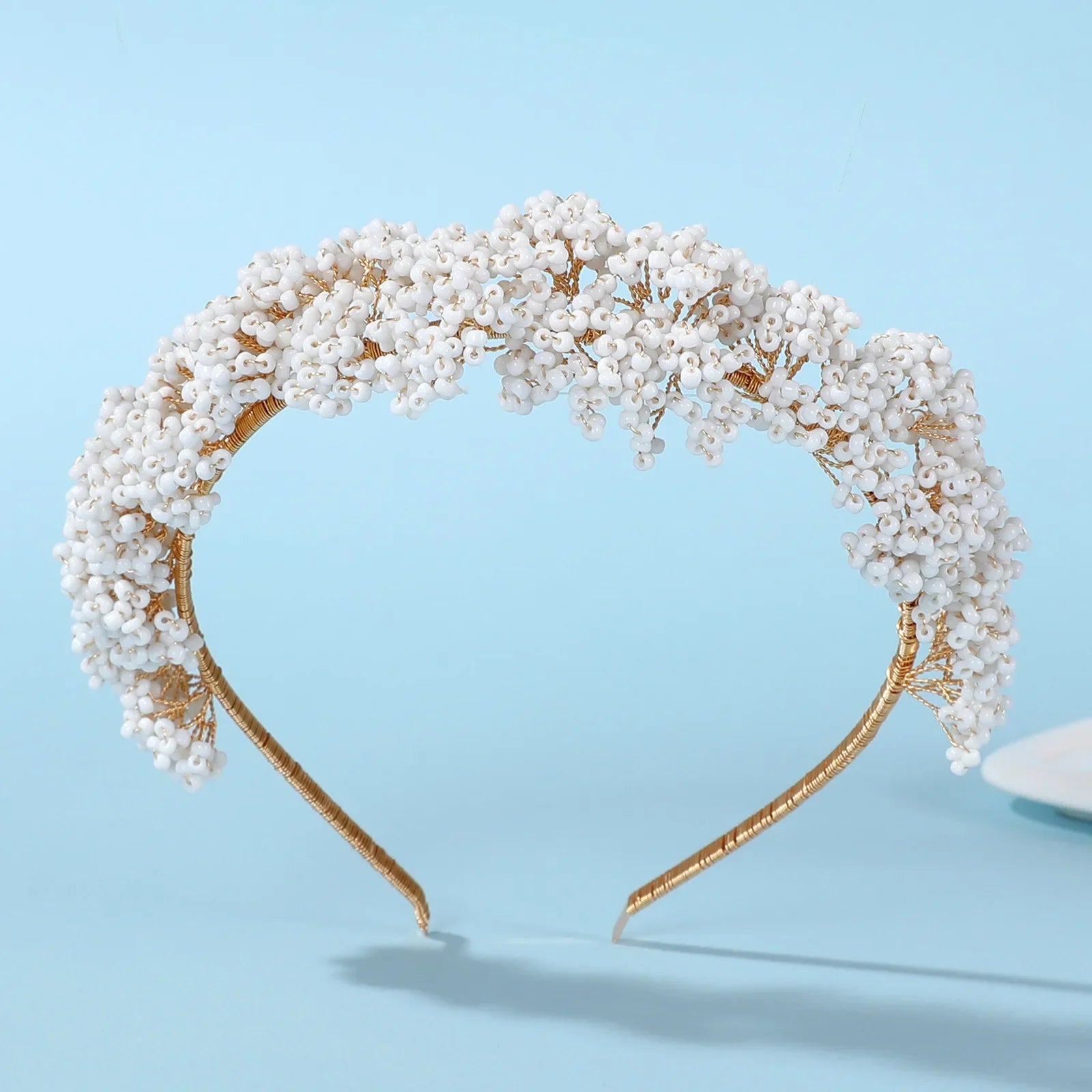 Gold Color Headband Hairband Handmade Headpiece For Bride Women Headwear Headdress Bridal Hair Jewelry Wedding Accessories a