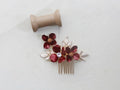 Wedding Accessories Red Flower Hair Comb Pin Clip Leaf Hairpin For Brides Bridesmaids Women Girl Head Pieces Bridal Jewelry 5