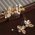 Pearls Head Pieces Vintage Baroque Hair Comb Clip Pin Brides Bridesmaids Gold Color Hairpin Wedding Accessories Bridal Jewelry