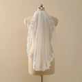 Short Bridal Veil Lace Tulle Wedding Veil in White , Off-white , Ivory