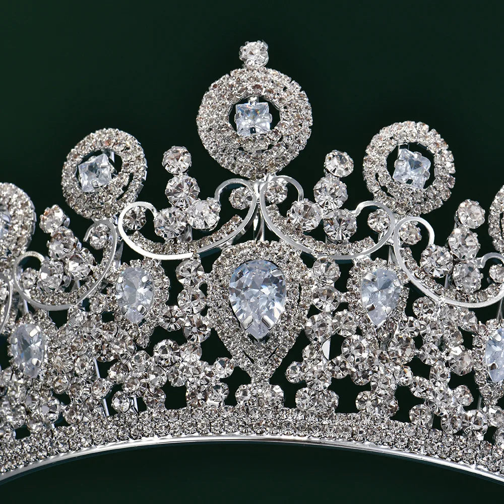 Bridal Hair Jewelry Crystal Zircon Tiaras and Crowns Rhinestones Headband Brides Women Prom Pageant Diadem Wedding Accessories