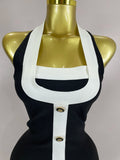 Sexy Backless Halter Button Bodycon Black Mini Bandage Dress Women Celebrity Elegant Evening Club Party Outfit
