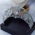 Crystal Tiaras and Crowns Rhinestones Diadem Set For Bride Women Prom Pageant Headband Bridal Hair Jewelry Wedding Accessories