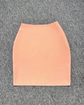 2024 New Women's Bandage Skirt Fashion Versatile Solid Color Tight Mini Skirt Black Red Orange Khaki White Pink Bandage Skirt Orange red