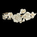 Bridal Hair Jewelry Vintage Headband Hairband Porcelain Flower Headpiece Headdress Bride Gold Color Headwear Wedding Accessories a Gold color