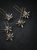Wedding Accessories Crystal Rhinestones Hair Pins Clips Gold Color Head Pieces For Brides Bridesmaids Hairpins Bridal Jewelry
