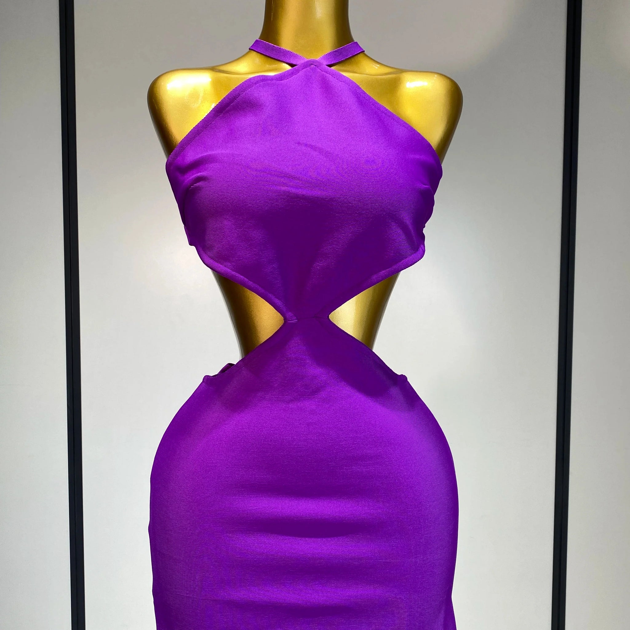 Women Sexy Backless Cut Out Bow Tie Mini Bodycon Bandage Dress Celebirty Elegant Evening Party Luxury Birthday Dresses PURPLE